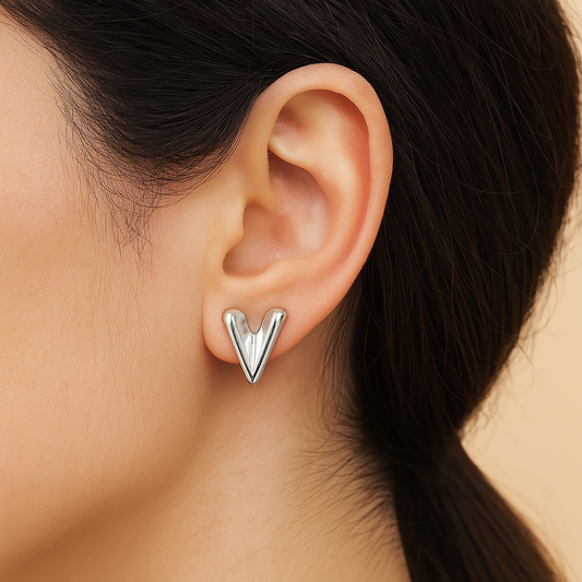 Brinco de aço inox coração 3 cm