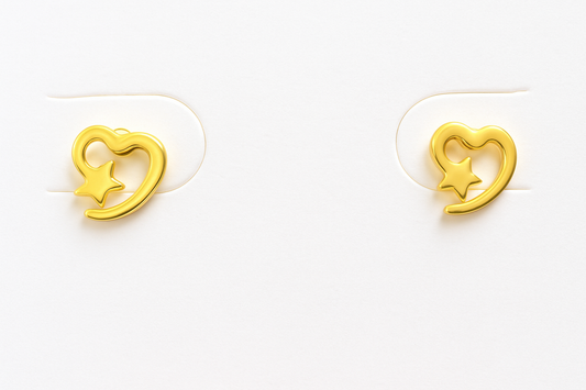 Mini brinco de aço inox com banho dourado