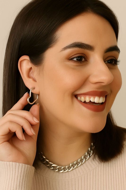 Argola de aço inox, Aro Coração médio 1,5 cm