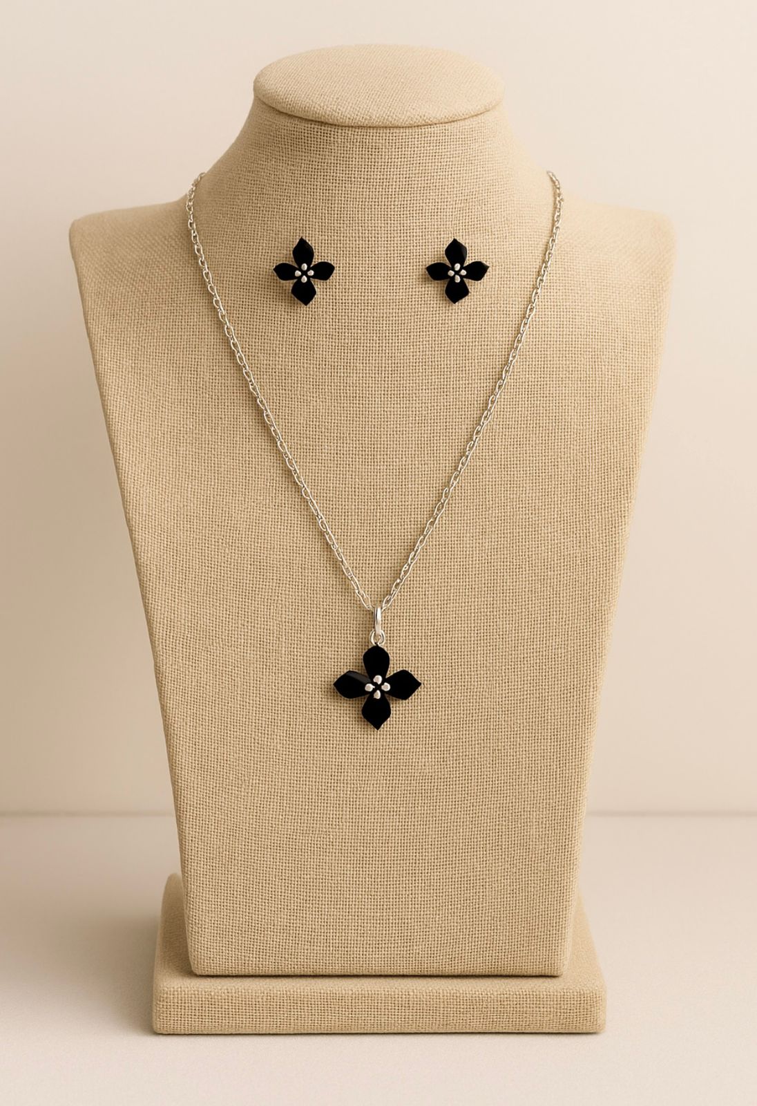 Conjunto de aço inox, 4 pétalas resinadas 50 cm