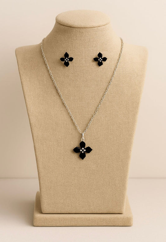 Conjunto de aço inox, 4 pétalas resinadas 50 cm