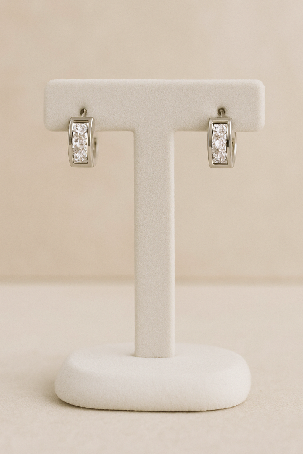 Argola aço inox click com zircônia Hipoalergênico 1,2 cm