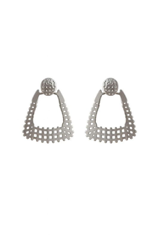 Brinco de aço inox com detalhes geométrico