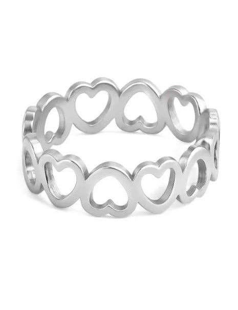 Anel Importado de aço inox, Corações