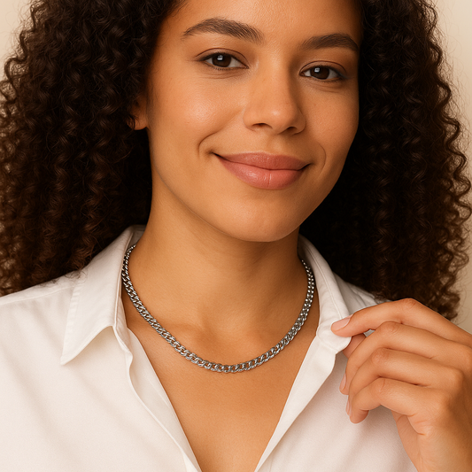 Choker de aço inox groumet 40 cm