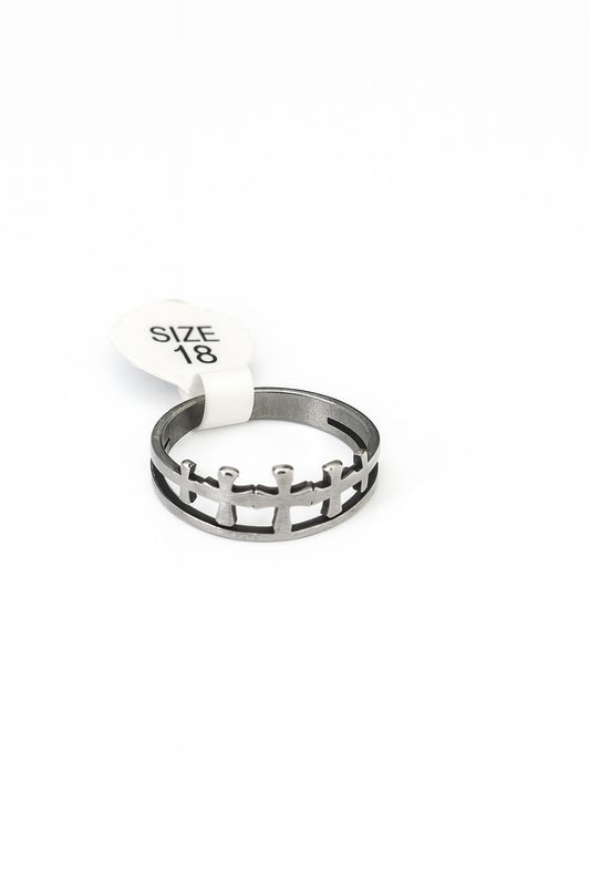 Anel Importados de aço inox, com 5 cruz