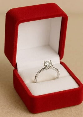 Anel solitário de aço inox, c/ Pedra de zircônia