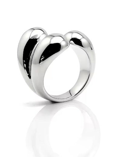 Anel de aço inox goma de garra e geométrico