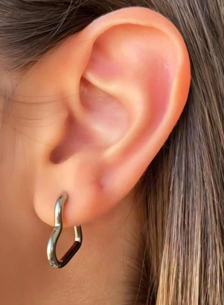 Argola de aço inox, Aro Coração médio 1,5 cm