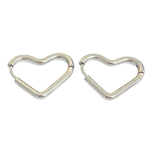 Argola de aço inox, Aro Coração médio 1,5 cm