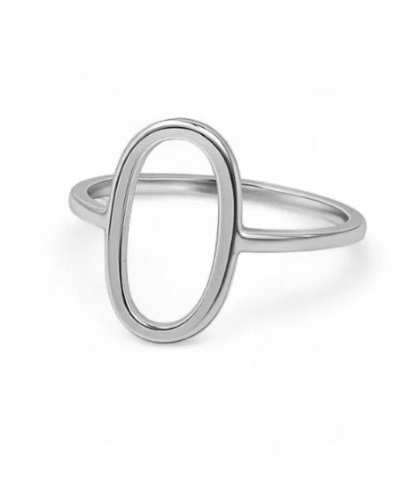 Anel Importado de aço inox, Oval vazado liso